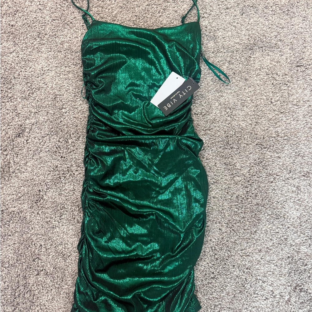 City Line Emerald Mini Dress